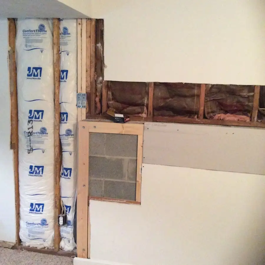 Wall insulation replacement during Basement Flood Cleanup in South Sioux City